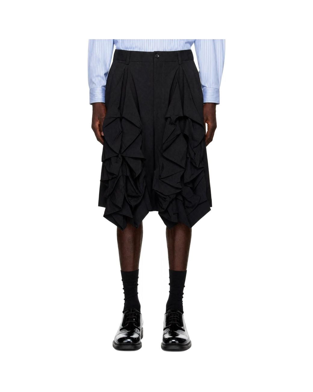 Comme des Garçons Black Wool Tropical Shorts for men