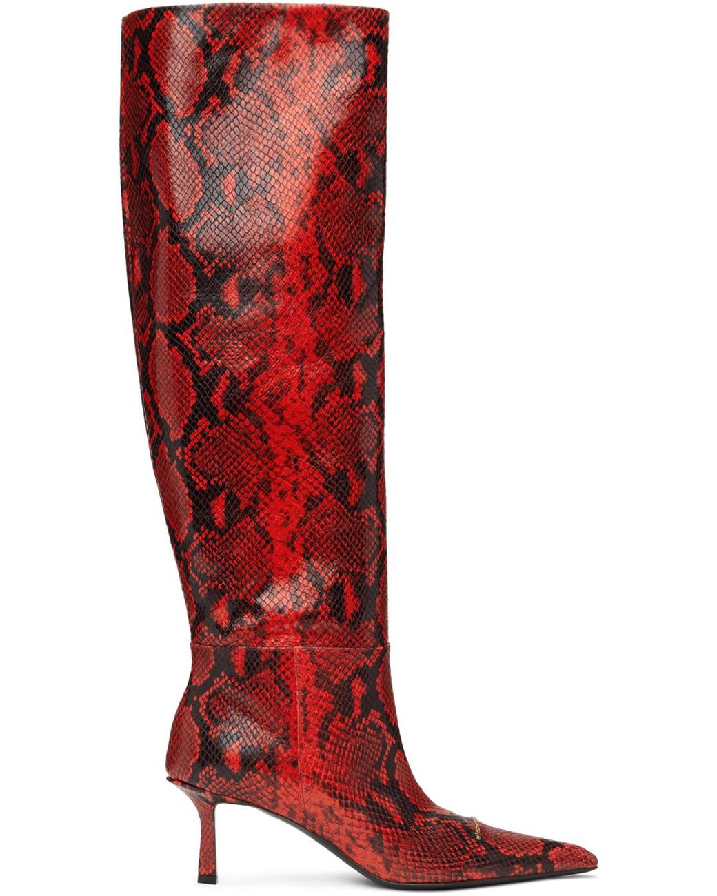 Red slouch boots best sale