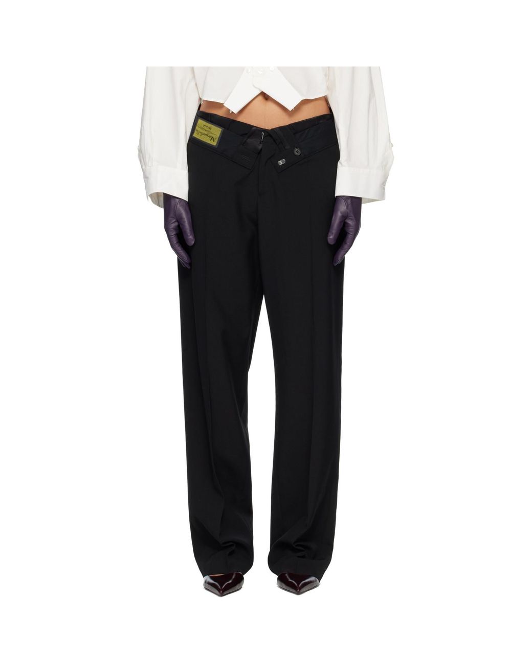 MM6 by Maison Margiela Black Reverse Waistband Trousers