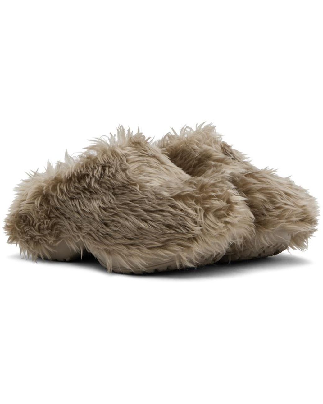 【BALENCIAGA】Crocsエディション fakeファー スリッポン balenciaga-Mink-Taupe-Crocs-