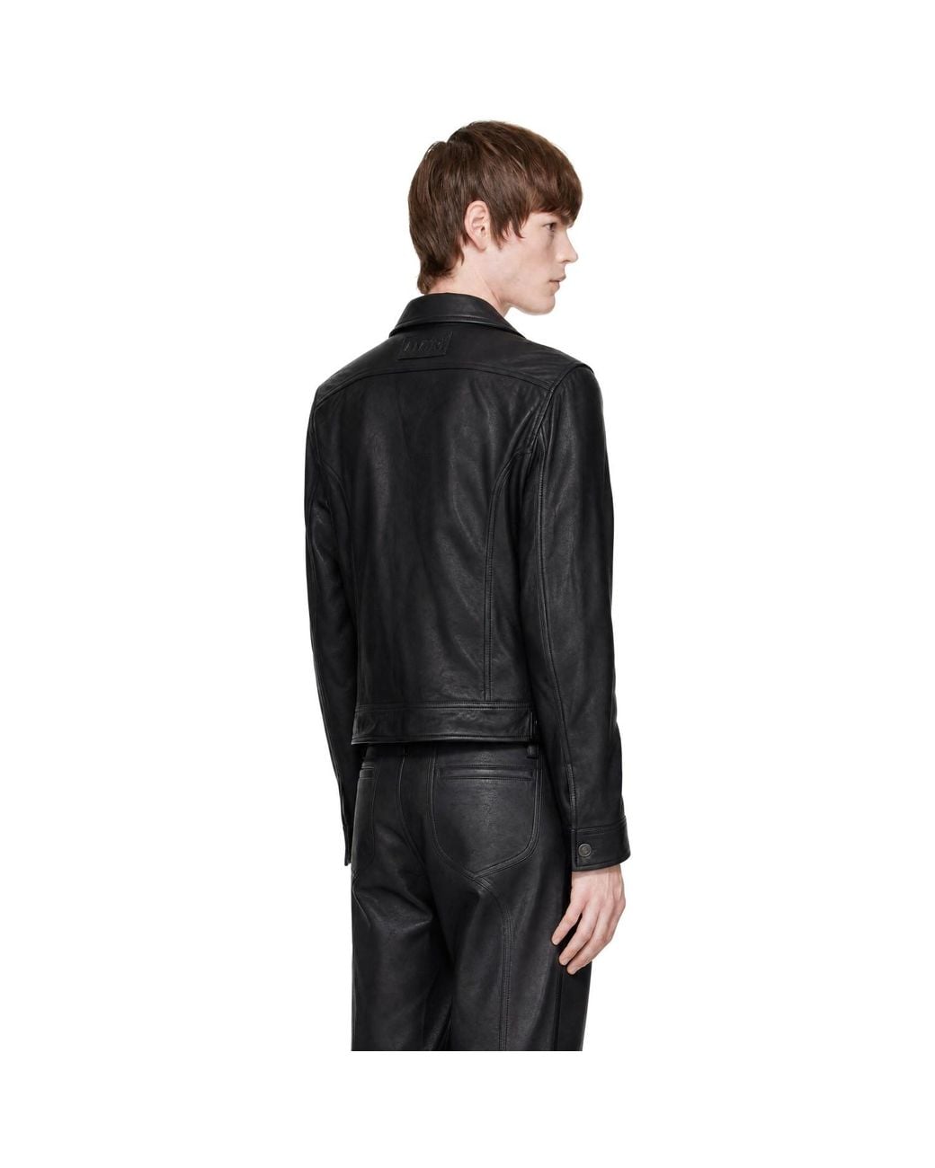 Amiri Black Vintage Cut Leather Jacket for men