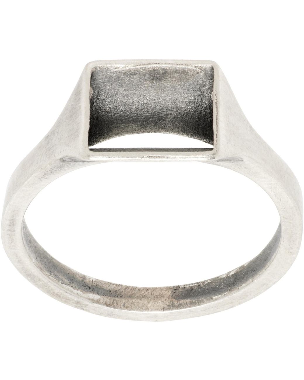 Title Of Work Metallic Open Square Ring for men