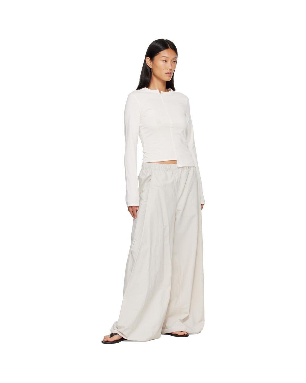 Y-3 White Off- W Ftd Ls T-Shirt