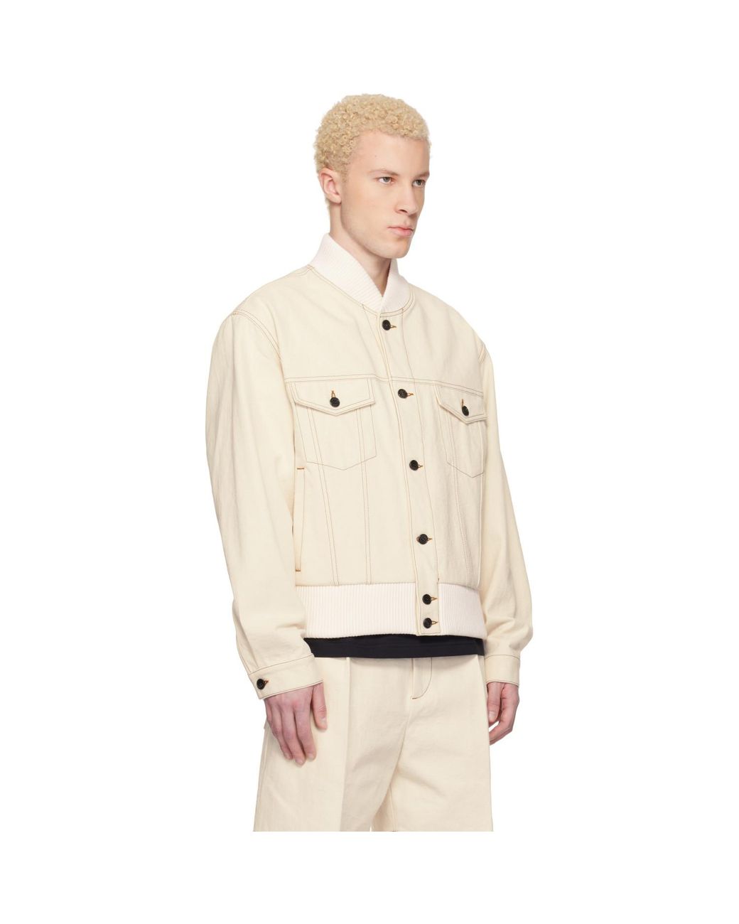Lanvin Natural Off- Teddy Jacket for men