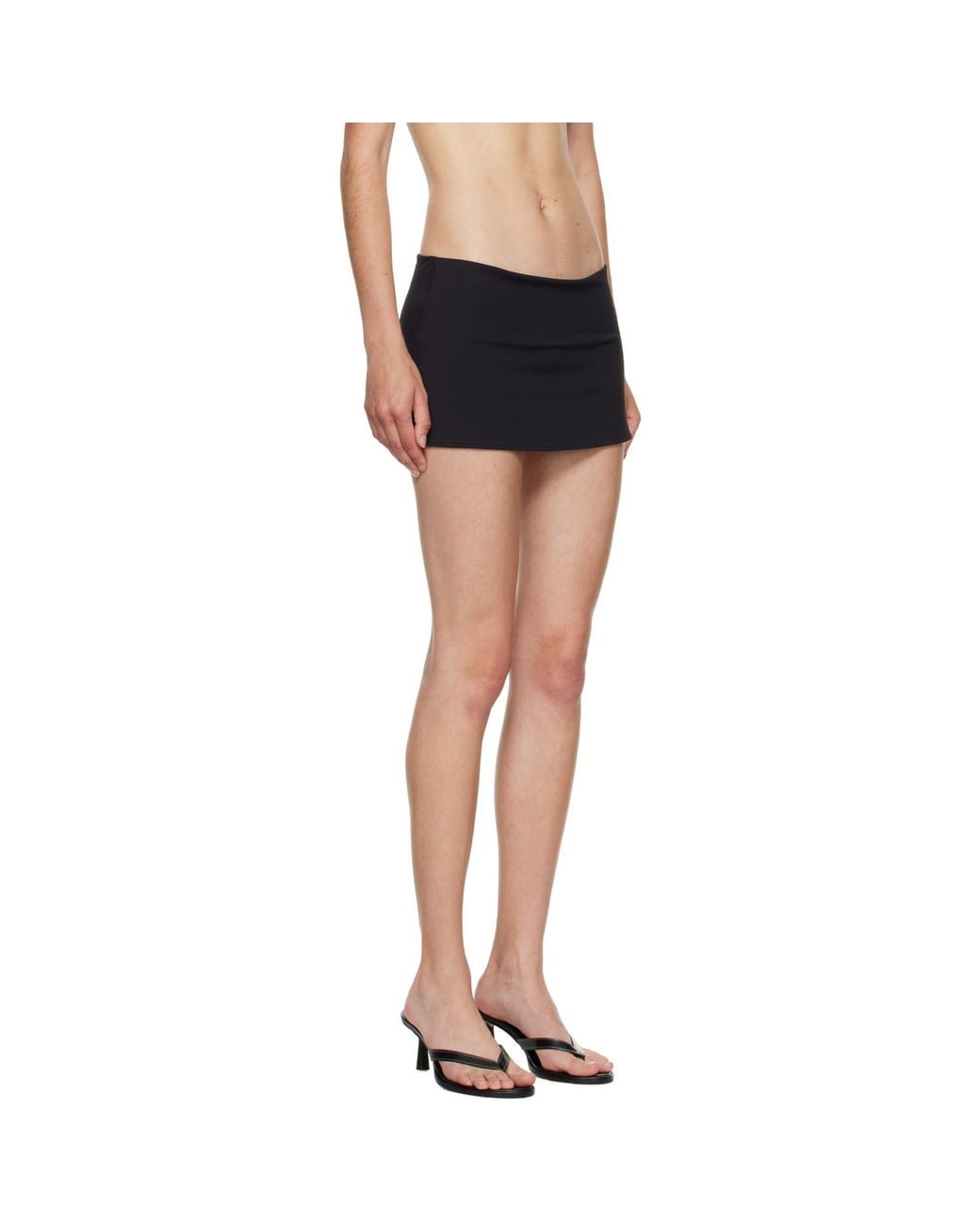 GUIZIO Black Micro Stretch Miniskirt