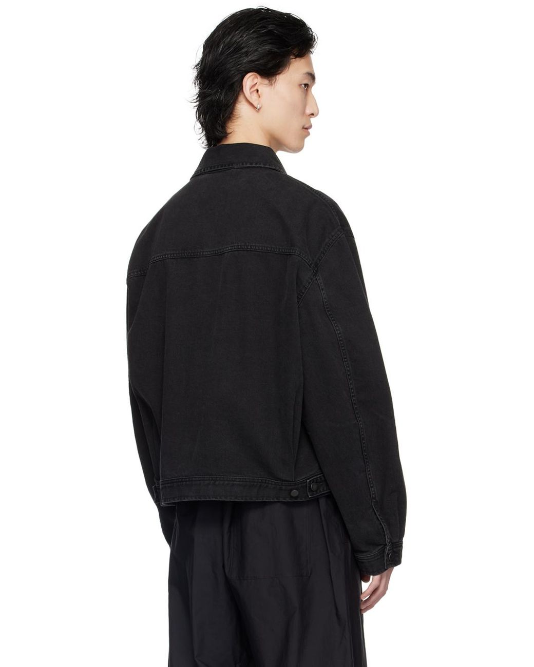 Lemaire Four Pockets Denim Jacket in Black for Men | Lyst