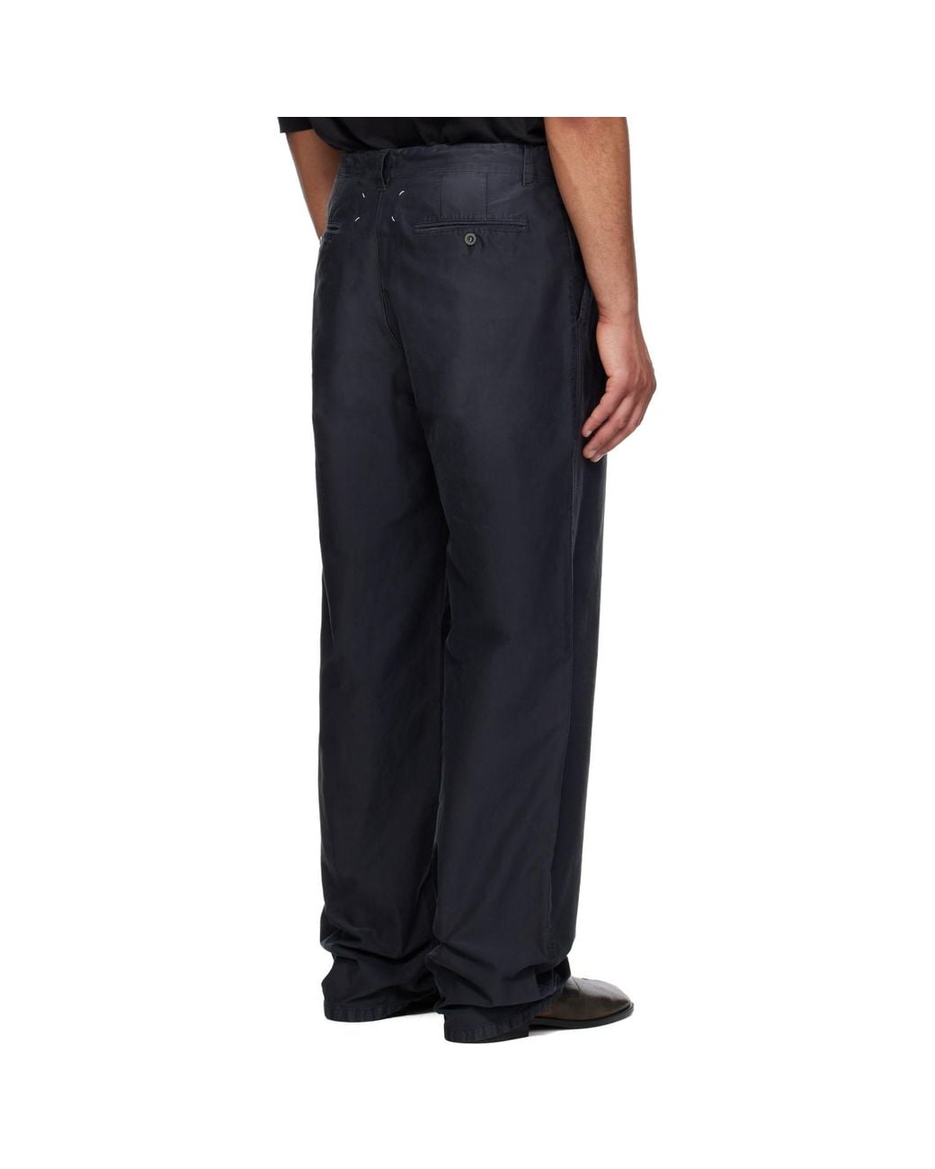 Maison Margiela Black Unbrushed Moleskin Trousers for men