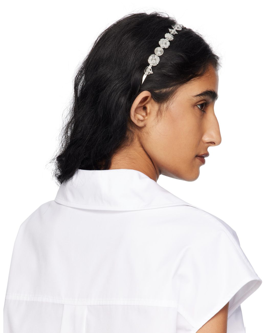 Toga Metal Narrow Headband in White | Lyst