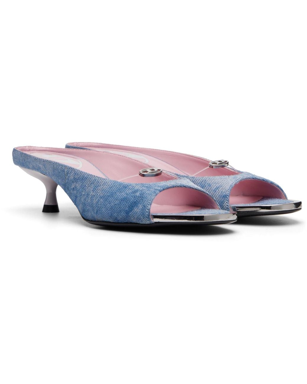 DIESEL Black D-Diam's-Low Denim Mule Heels