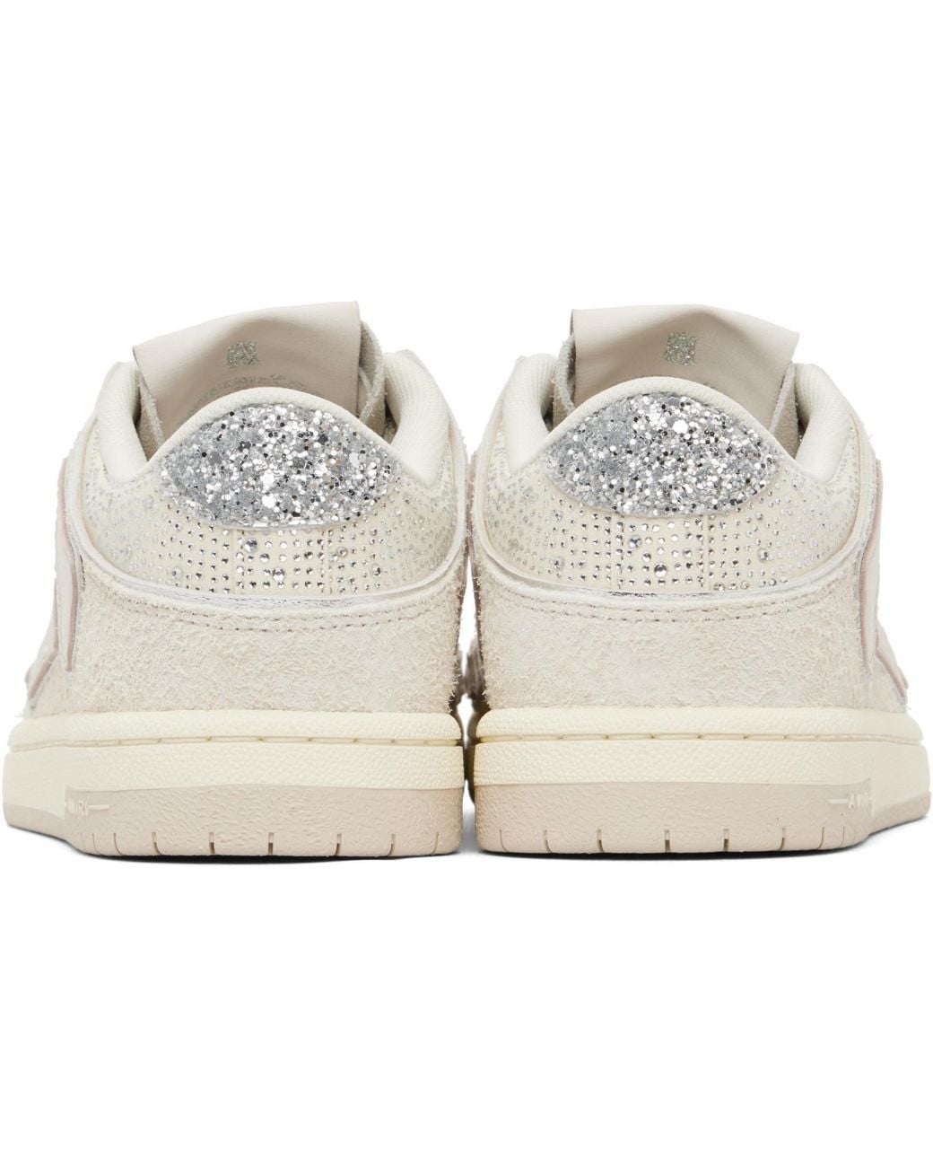 Amiri Black Off- Glitter Skel Top Low Sneakers