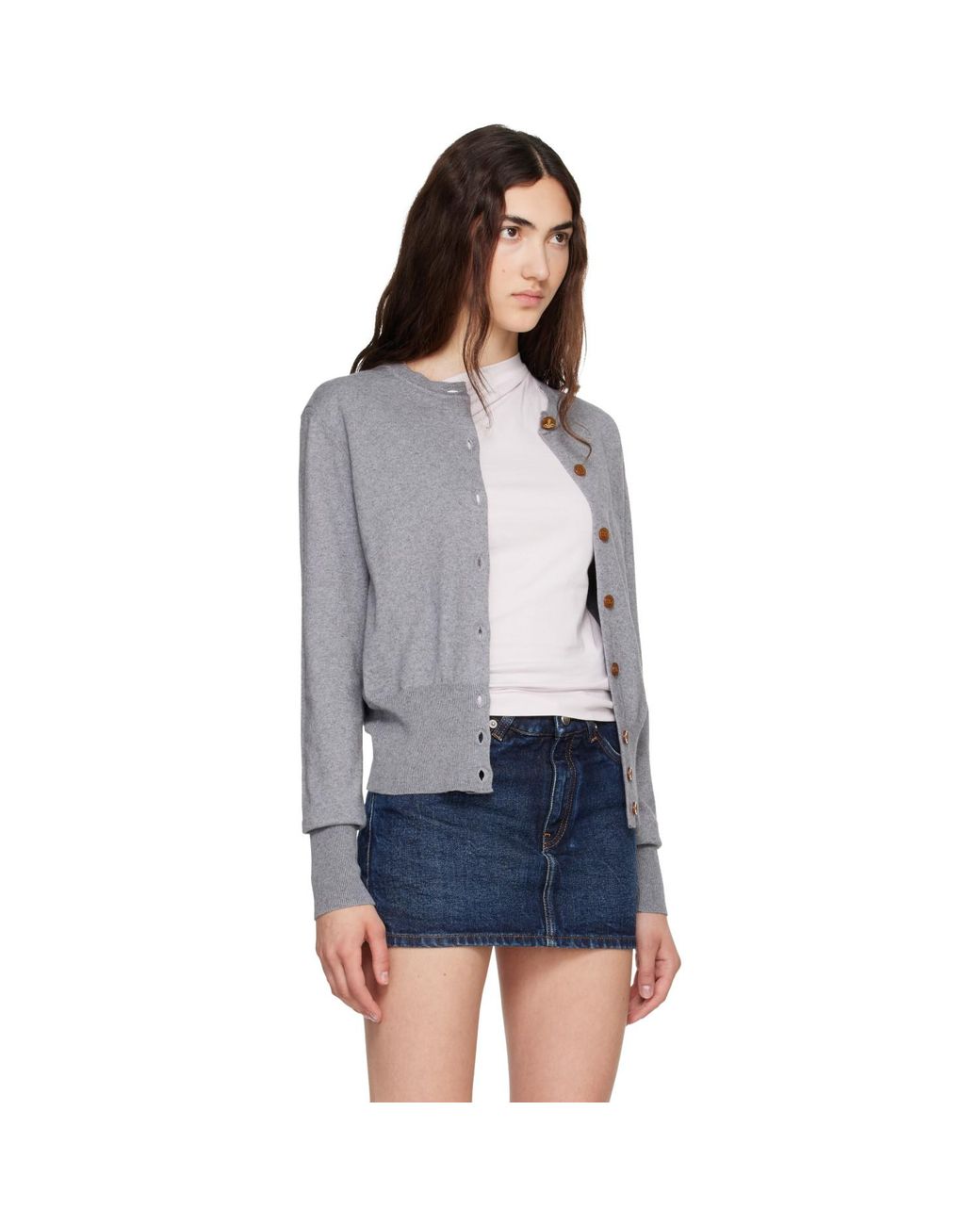 Vivienne Westwood Blue Bea Cropped Cardigan