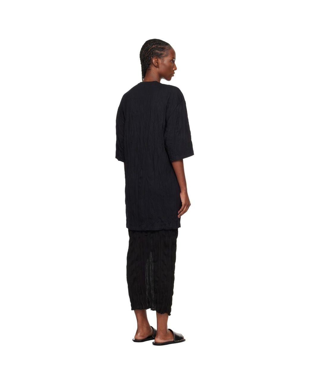 Totême Black Relaxed Tee Minidress