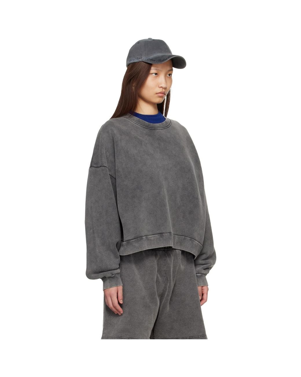 Acne Gray Logo Patch Sweatshirt
