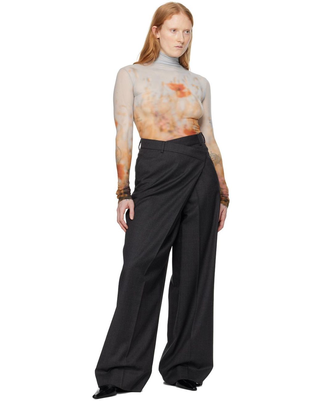 Acne Studios 23ss ワイドパンツ ラップパンツ 希少】Acne Studios 23ss ワイドパンツ ラップパンツ