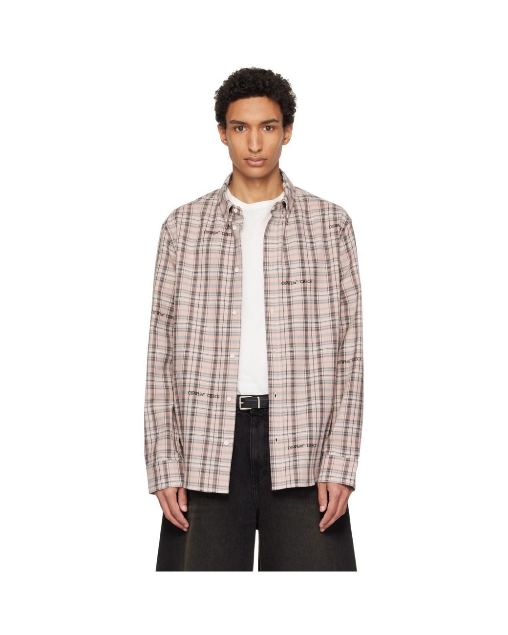 Off-White c/o Virgil Abloh Brown Flannel Regular Shirt for men