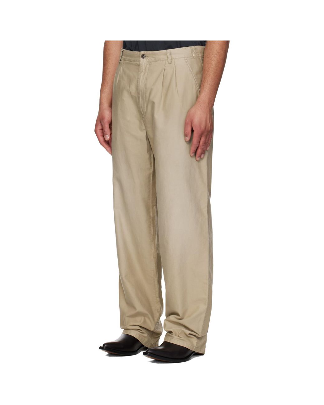 Maison Margiela Natural Unbrushed Moleskin Trousers for men