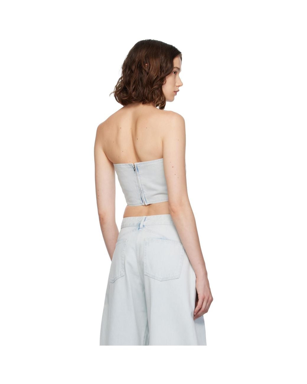Alaïa Black Bustier Denim Top