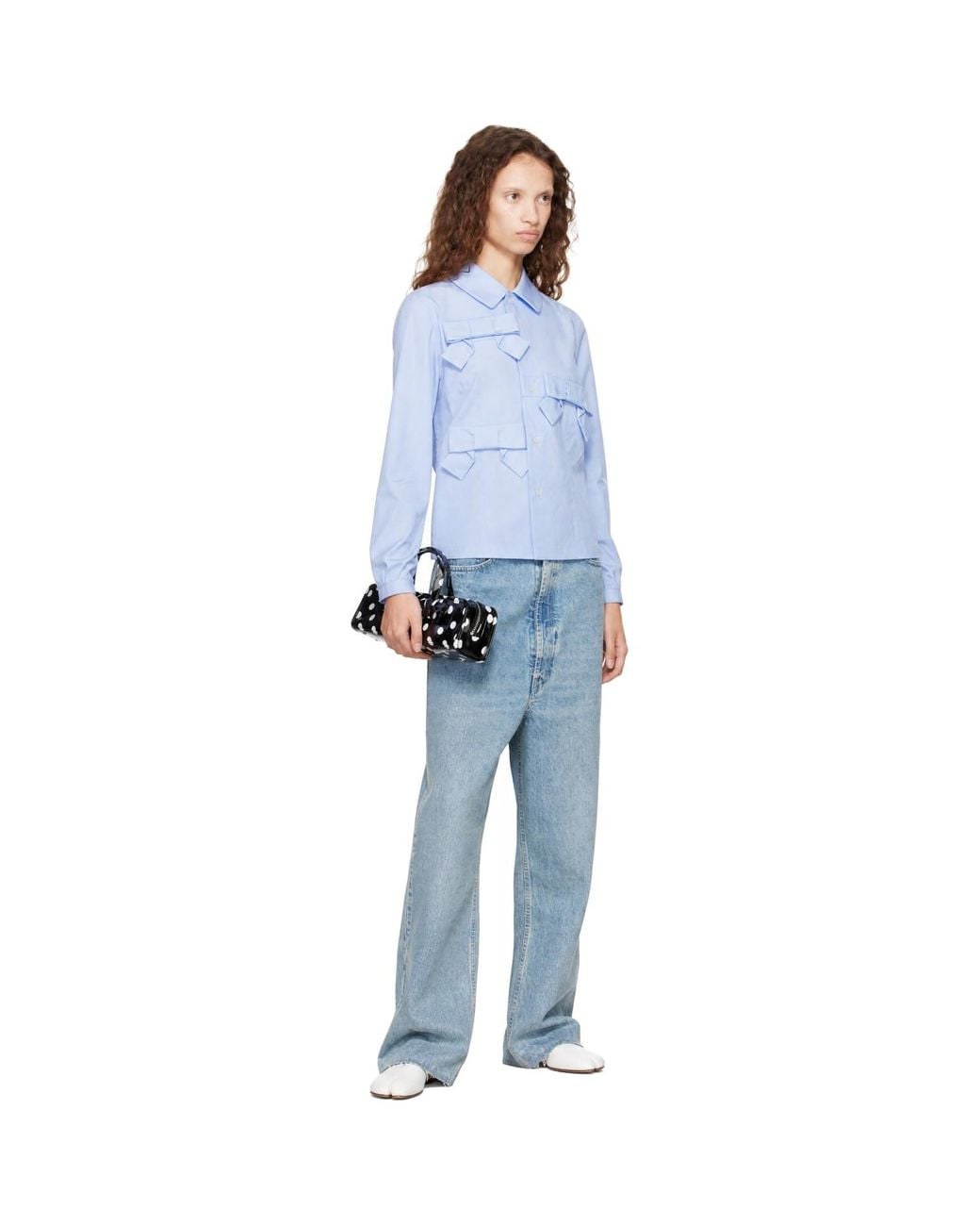 Comme des Garçons Blue Cotton Broad Shirt