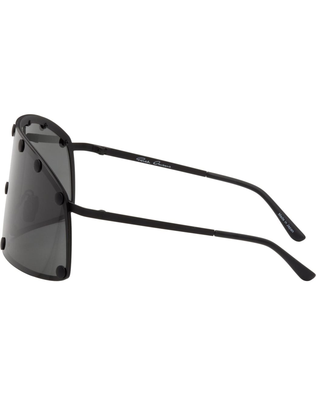 Rick Owens Black Temple Shielding Sunglasses