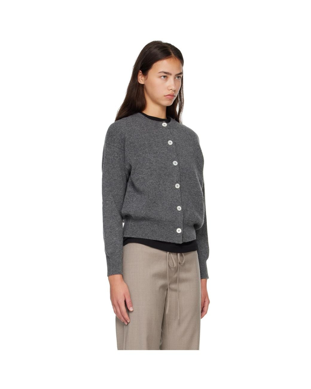 &Daughter Gray Ada Crewneck Cardigan