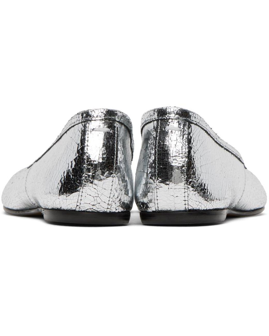 Maison Margiela シルバー Broken Mirror Tabi バレエシューズ