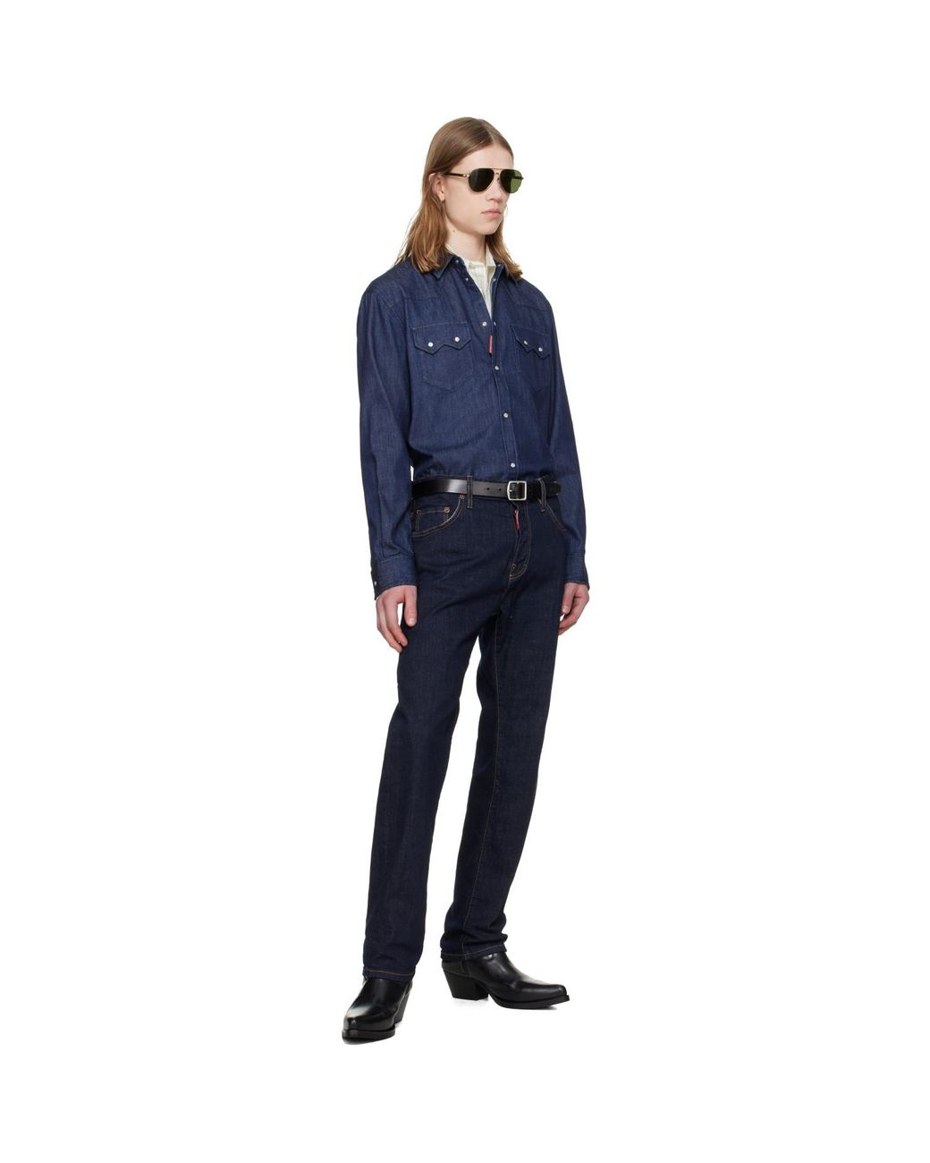 DSquared² Blue Twin Peaks Denim Shirt for men