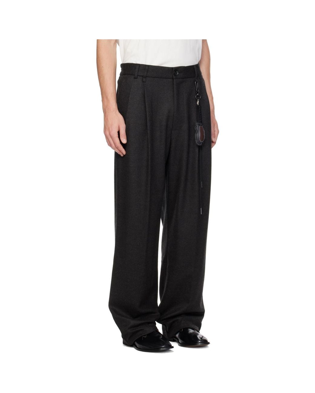 Song For The Mute Black Double Pleated Trousers for men