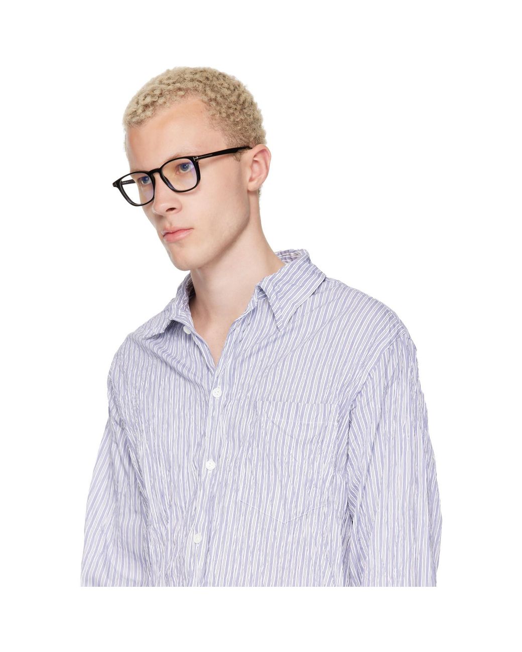 Tom Ford Brown Square Light Glasses for men