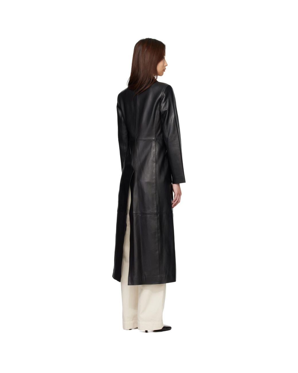 Nour Hammour Black Gotham Leather Coat