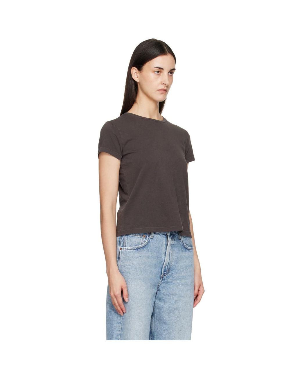 Agolde Black Long Line Adine T-Shirt