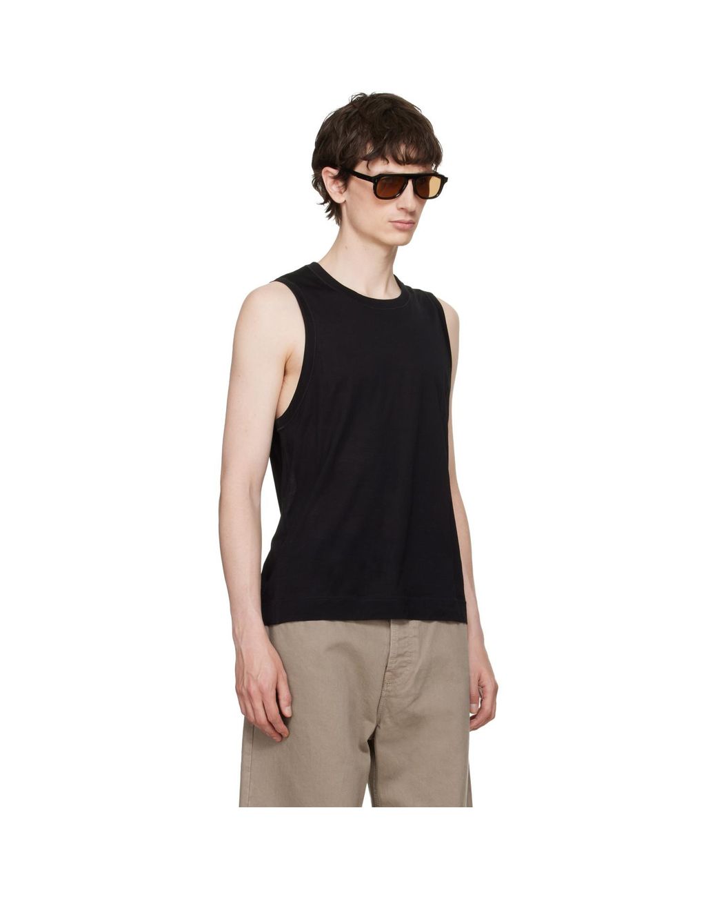AMI Black 'ami De Coeur' Classic Fit Tank Top for men
