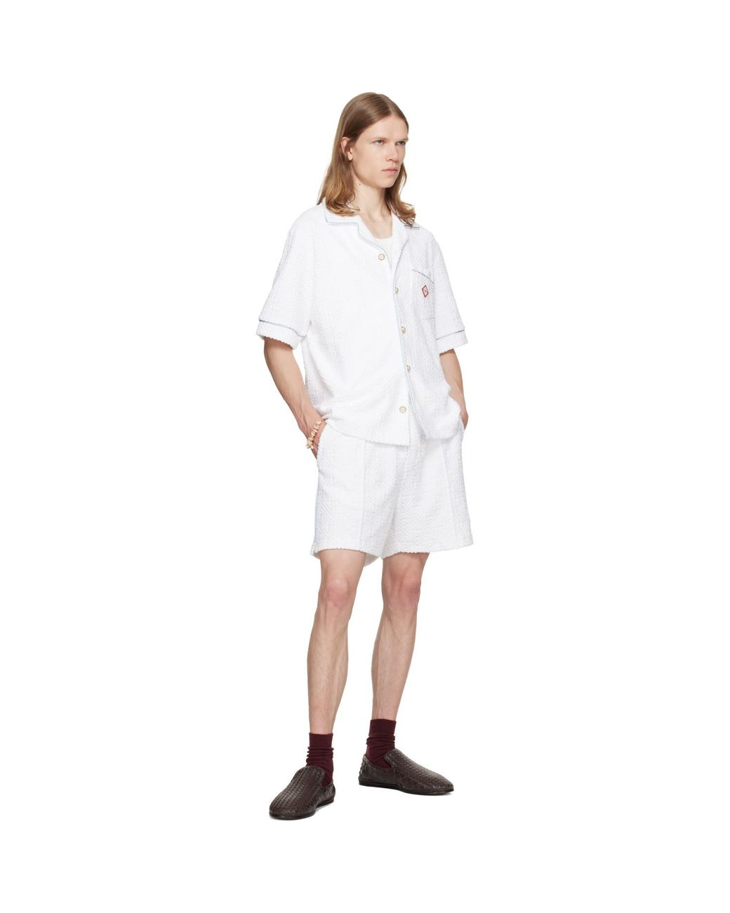 Casablanca White Towelling Shorts for men