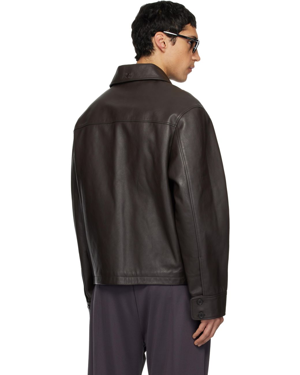 Courreges Black 2-Pocket Leather Jacket for men