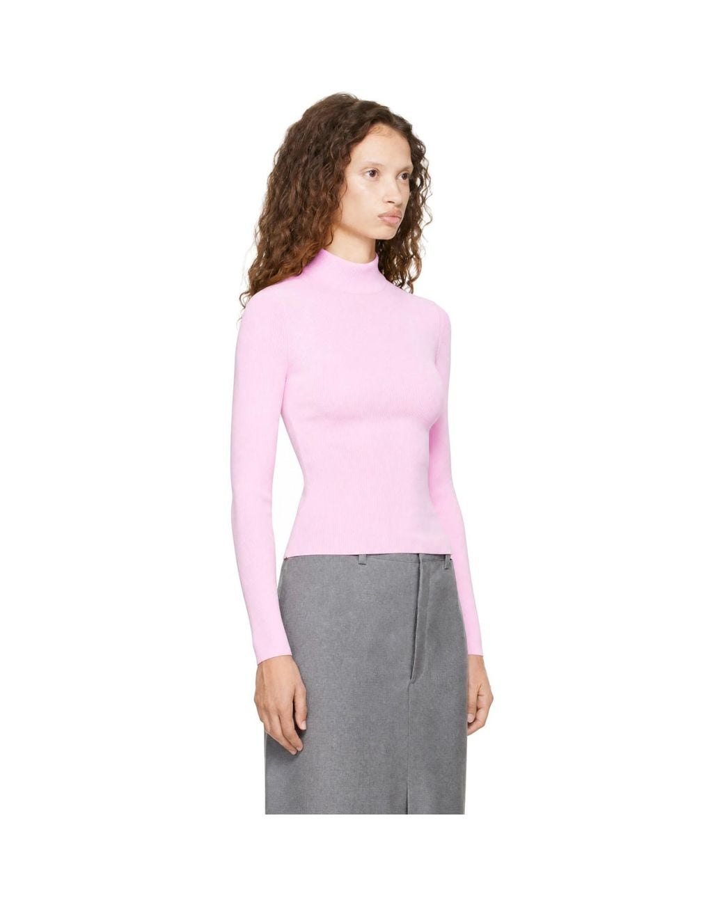 Jil Sander Purple Mock Neck Sweater