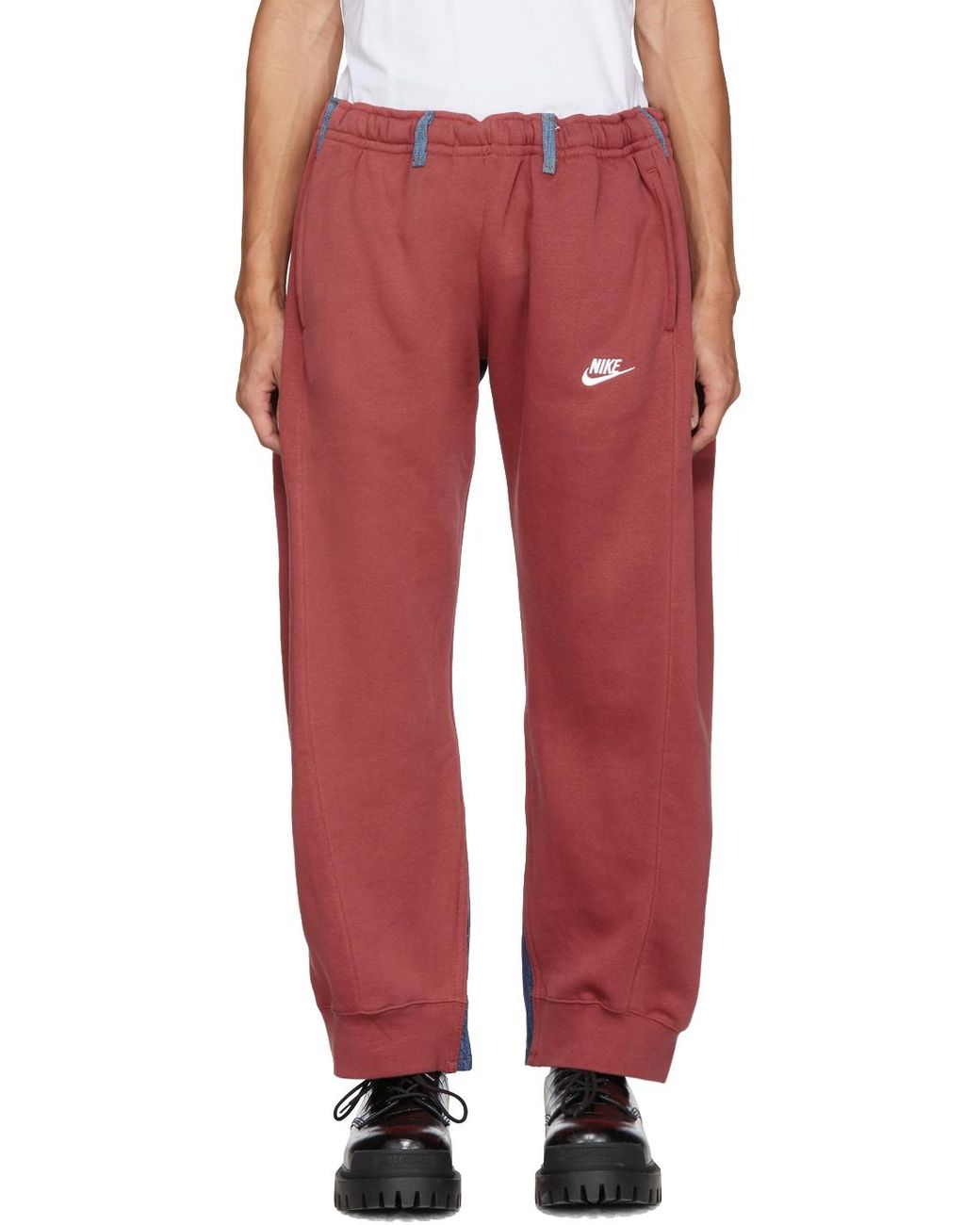 Bless Cotton Ssense Exclusive overjogging Jean Lounge Pants in Red 