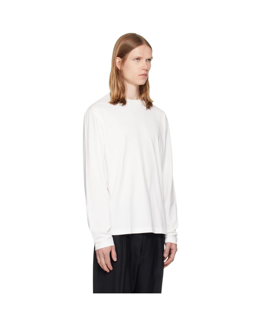 Jil Sander White Three-Pack Long-Sleeved T-Shirts for men