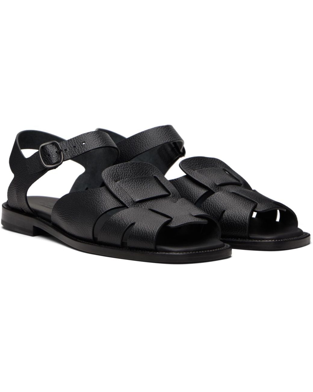 Hereu Black Roca 2 Grainy Veg Tanned Sandals for men