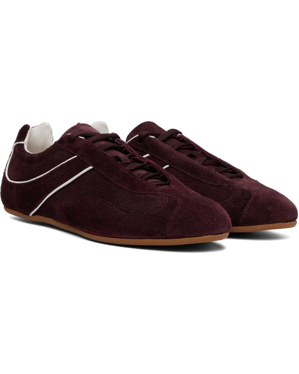 Tom Ford Brown Burgundy Suede Aston Sneakers for men