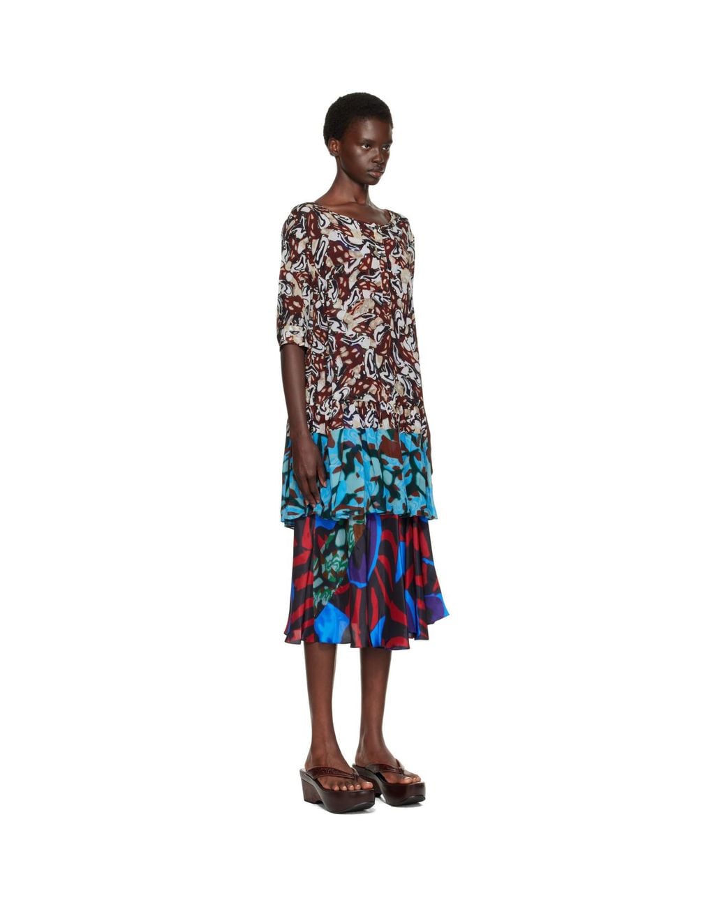 Dries Van Noten Blue Peplum Top