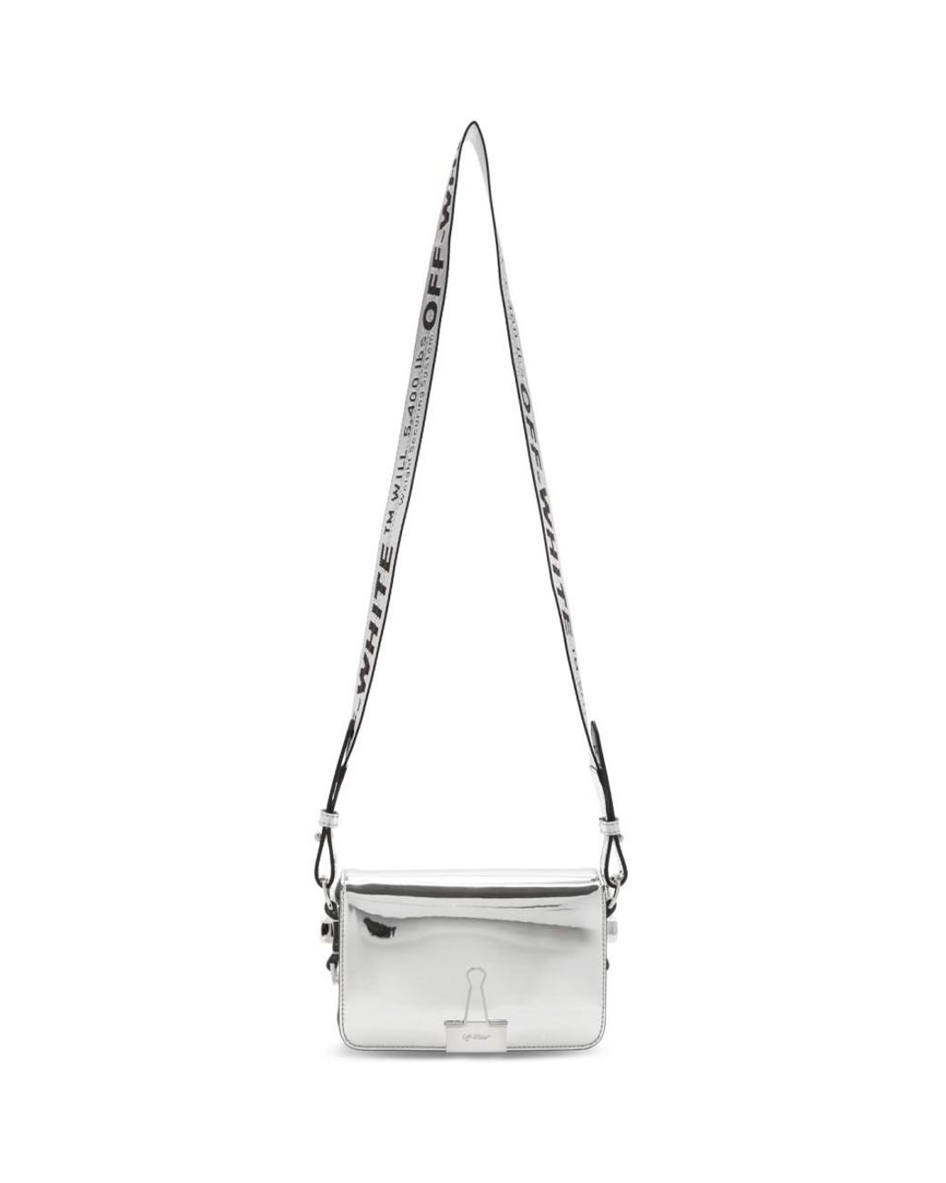 Off-White c/o Virgil Abloh Silver Mini Mirror Binder Clip Bag in Metallic |  Lyst