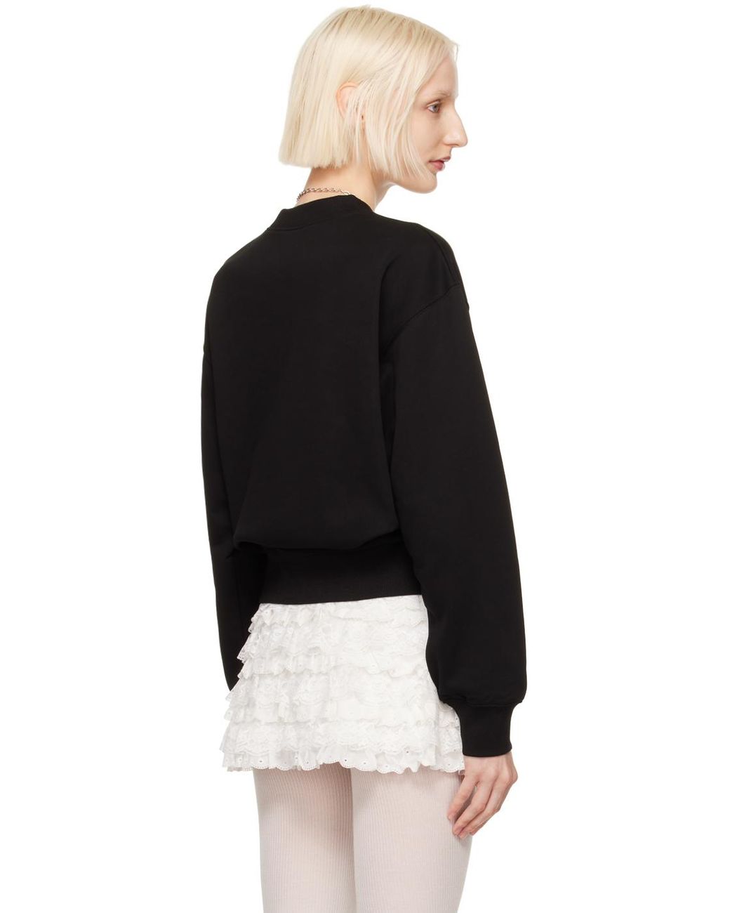YUHAN WANG レースリボン スウェットシャツ ブラック | Lyst