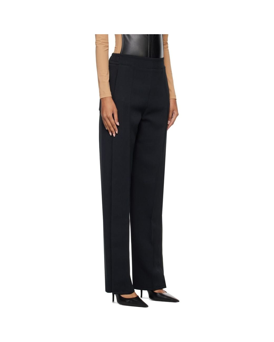 Courreges Black Snap Twill Flare Trousers