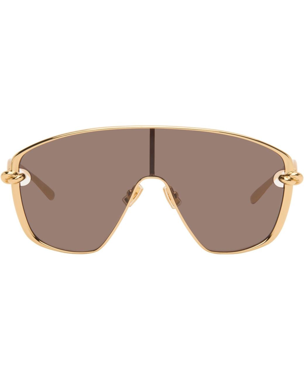 Bottega Veneta Gray Knot Shield Sunglasses
