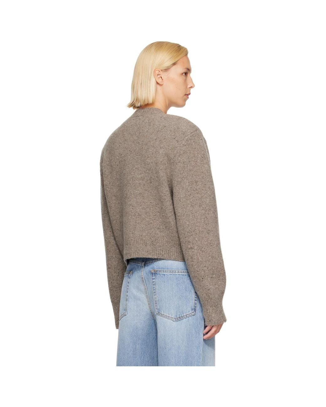Rohe Brown Taupe Statement Mouliné Cardigan