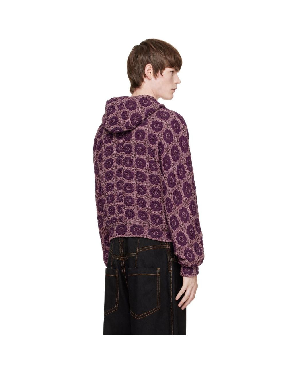 Edward Cuming Red Vertical Garden Flex Hoodie for men