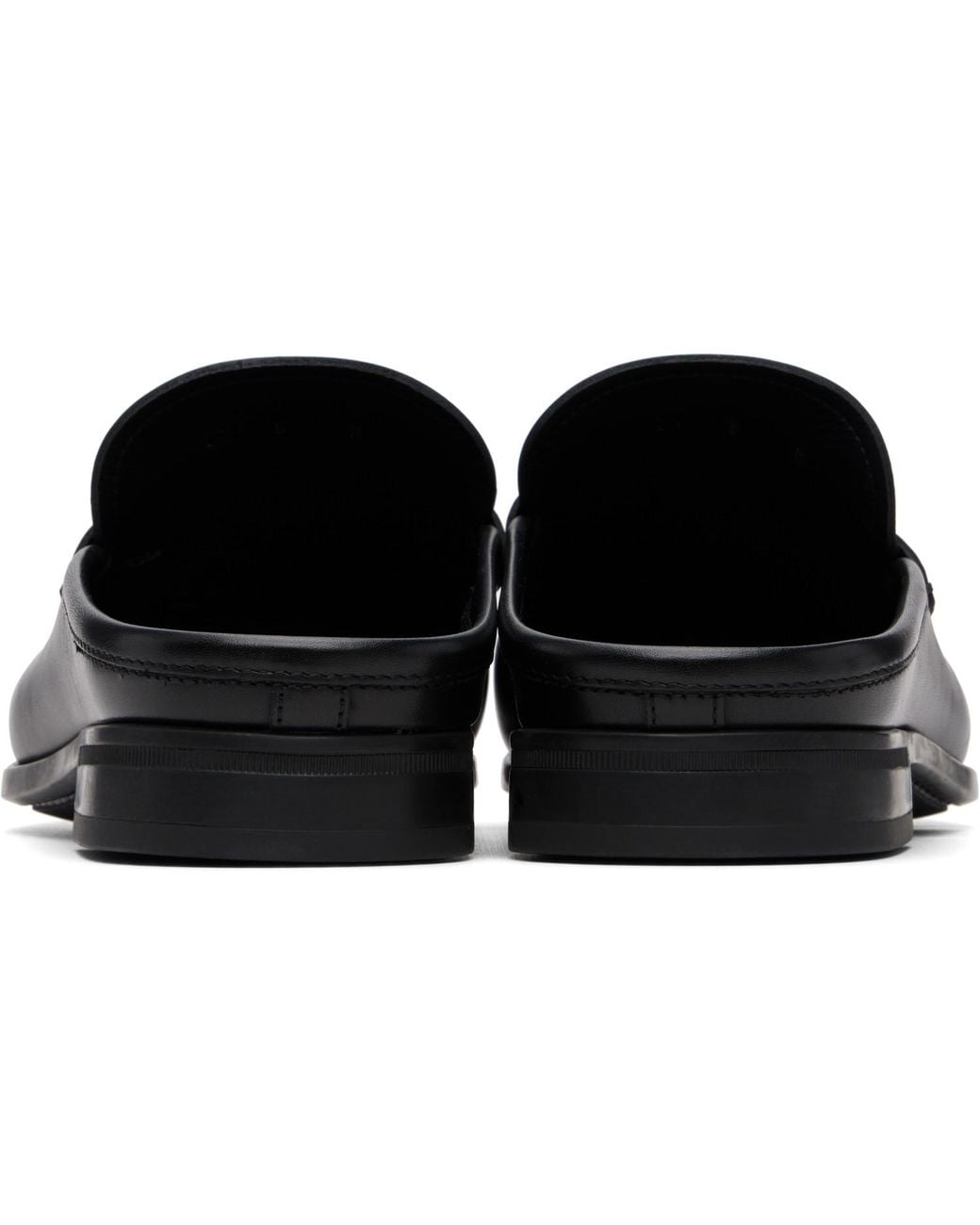 Ferragamo Black Gancini Ornament Mule Loafers for men