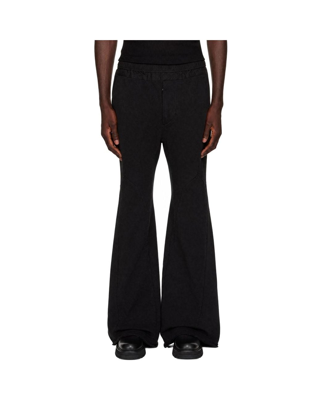 Julius Black Cotton Dry Flared Sweatpants for men