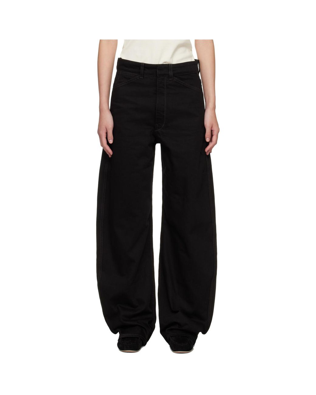Lemaire Black High Waisted Curved Jeans