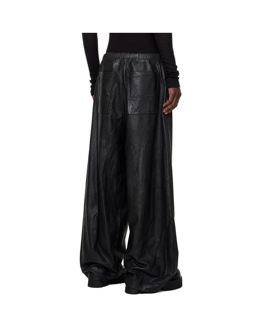 Julius Black Cotton Coated Sweatpants for men