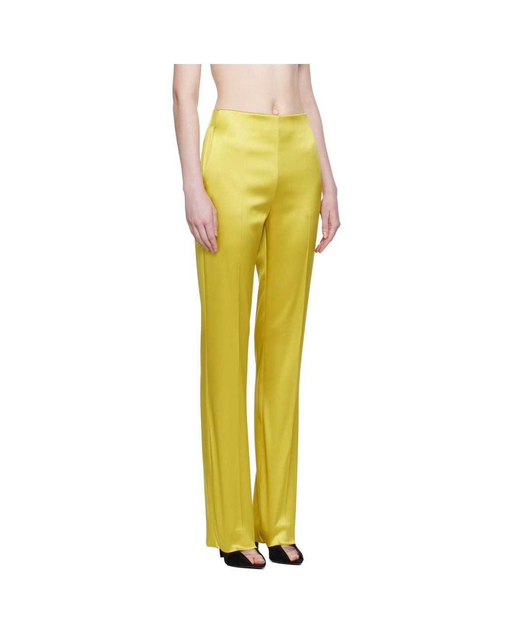 Valentino Yellow Double Duchesse Stretch Trousers